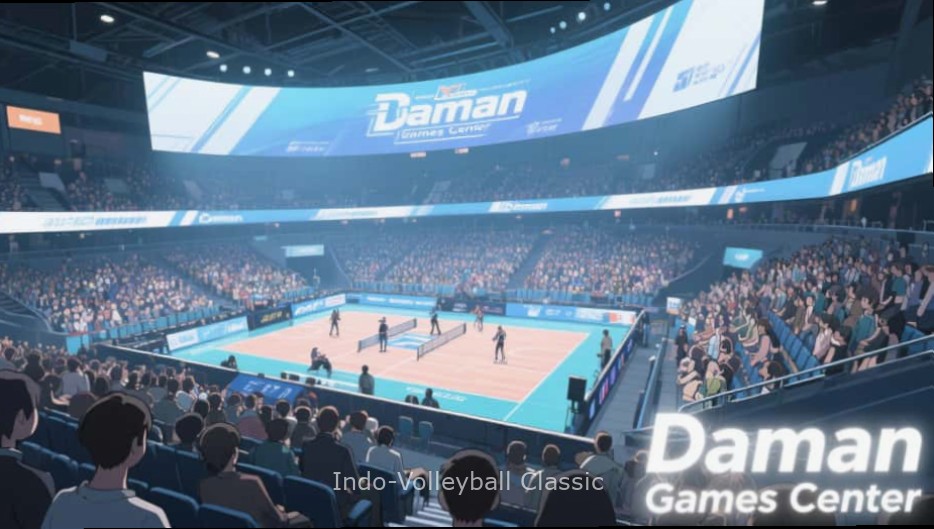Indo-Volleyball Classic - Authentic Indian Volleyball Action Indo-Volleyball Classic gameplay showing Indian players in traditional uniforms